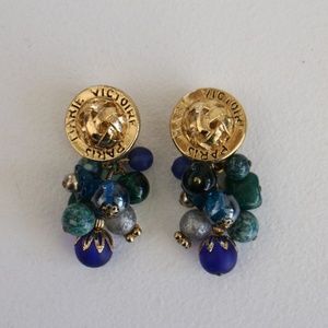 Marie Victoire Paris vintage designer clip on earrings